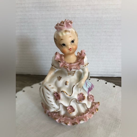 Vtg Japan Girl Figurine with Frilly Dress - Picture 2 of 14